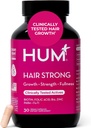HUM Hair Strong Daily Hair Growth Supplement with Biotin, Zinc, Vitamin B12 to Support Growth, Folic Acid & Vitamin B12 Vitamins for Healthy Hair Support for Women and Men, 30 Vegan Capsules