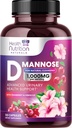 D-Mannose Supplement 1,350mg - with Cranberry, Hibiscus & Dandelion - Fast-Acting, Natural Urinary Tract & Bladder Support for Women & Men – Flush & Cleanse Impurities – Non-GMO, Vegan – 120 Capsules