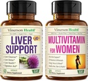 Liver Cleanse Detox & Repair Milk Thistle Supplement for Adults Over 40 & Multivitamin for Women