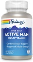 SOLARAY Once Daily Active Man Multivitamin - Cellular Energy and Immune Support Supplement w/Vitamin D, Vitamin C, B12, B6, Zinc, Lutein, Digestive Enzymes, Whole Foods, 60-Day Guarantee, 90 Servings