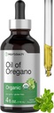 Horbäach Organic Oil of Oregano Drops 4 fl oz Liquid | Vegan | Non-GMO, Gluten Free