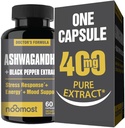 NooMost Ashwagandha Root Extract 15:1 with Black Pepper for Better Absorption - 60 Capsules - Natural Stress, Energy, Focus & Sleep Support - Adaptogen Supplement for Men & Women - Made in USA