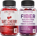 Atlantis Nutrition Tart Cherry 60 Gummies + Sugar Free Prebiotic Fiber Gummies for Adults 2-Pack (120 Gummies)