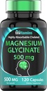 Magnesium Glycinate 500mg Per Capsule - 120 Count | 4 Month Supply! | Pure Chelated Magnesium Supplement for Sleep, Calm, Nerve, Joint, & Bone Support* | AKA Magnesium Bisgycinate | Non-GMO