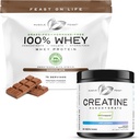 Muscle Feast 100% Whey + Creatine Bundle: (1) 100% Whey Protein (Chocolate, 5lb) + (1) Creatine Powder (Unflavored, 300g)