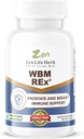 ZEN LIFE HERB WBM REx White Button Mushrooms Ginseng Plus Clinically Proven Advanced Immune Support for Prostate and Breast Health Supplement (60 Capsules)