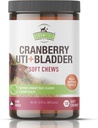 Cranberry UTI Treatment for Dogs – Soft Chews for Urinary Tract Health, Bladder Support & Lawn Protection – Natural Vet-Formulated Cranberry Supplements – USA Made – Peanut Butter Flavor