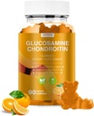 Glucosamine Chondroitin Gummies - 3000MG Extra Strength Joint Support Supplement with MSM & Elderberry, Flexibility, Antioxidant Immune Support Gummy for Adults, Men & Women - 90 Orange Gummies