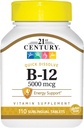 21st Century B-12 5000 mcg Tablets Sublingual - 110 ct, Pack of 6