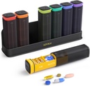 Weekly Pill Organizer Twice a Day(Black) and Weekly Pill Organizer 3 Times a Day(Black)