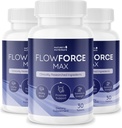 FlowForceMax Herbal Support Supplement - Natural Plant-Based Formula with Saw Palmetto Extract | 30 Chewable Tablets, 3 Month Supply, Made in USA