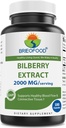 Brieofood Bilberry Extract 2000 mg per Serving 180 Capsules