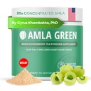 Amla Powder & Decaf Green Tea Superfood Supplement, 20x Ultra Concentrated Amla, Oolong Tea and Indian Gooseberries, Organic, Vegan, 90 Servings
